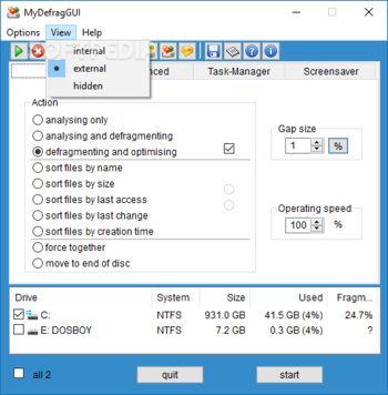 MyDefragGUI Portable screenshot 8