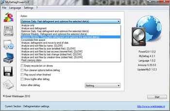 MyDefragPowerGUI screenshot 2