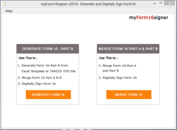 MyForm16signer screenshot 2