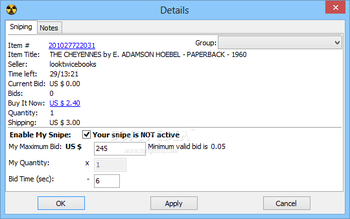 Myibidder Auction bid sniper for eBay screenshot 4