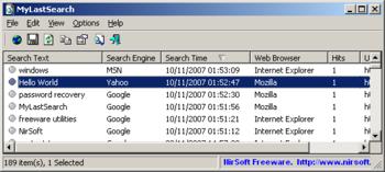 MyLastSearch screenshot 2