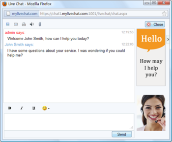 Mylivechat screenshot