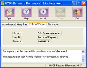 MYOB Password Recovery screenshot 2