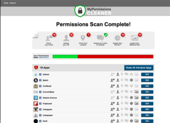 MyPermissions Cleaner for Firefox screenshot