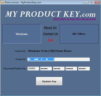 MyProductKey screenshot
