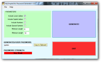 MySimpleUtils Password Generator screenshot