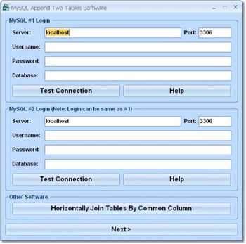 MySQL Append Two Tables Software screenshot