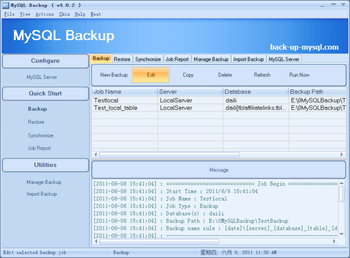 MySQL Backup screenshot