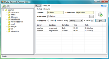 MySql Backup & Restore Utility screenshot