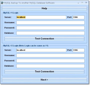 MySQL Backup To Another MySQL Database Software screenshot