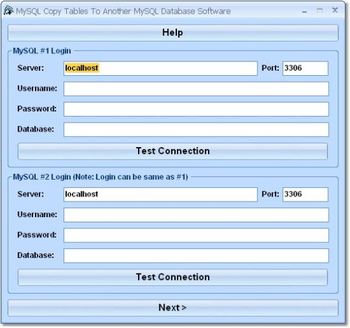 MySQL Copy Tables To Another MySQL Database Software screenshot