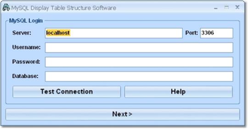 MySQL Display Table Structure Software screenshot