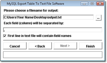 MySQL Export Table To Text File Software screenshot 2