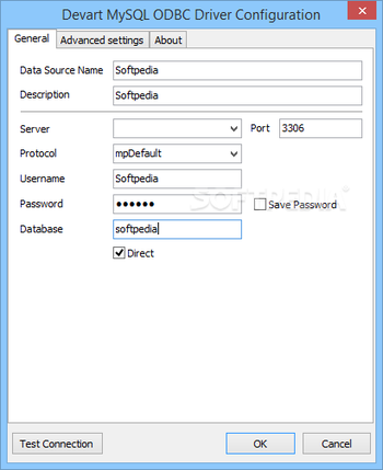 MySQL ODBC driver screenshot