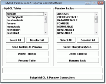 MySQL Paradox Import, Export & Convert Software screenshot 2