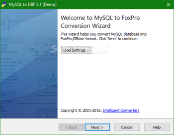 MySQL to DBF screenshot