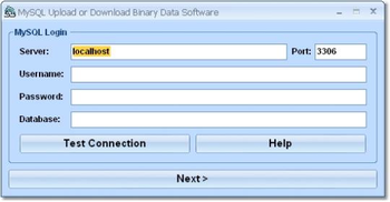 MySQL Upload or Download Binary Data Software screenshot
