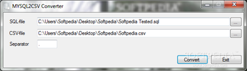 MYSQL2CSV Converter screenshot