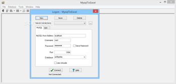 MysqlToExcel screenshot