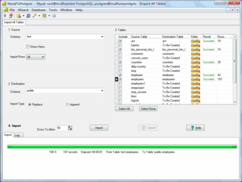 MysqlToPostgres screenshot 4