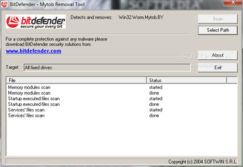 Mytob Removal Tool screenshot