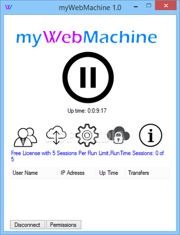 myWebMachine LAN screenshot 2