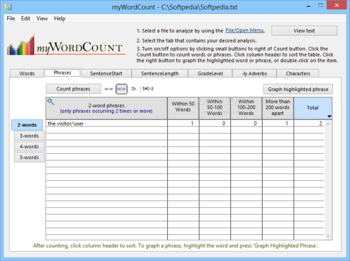 myWordCount screenshot 3