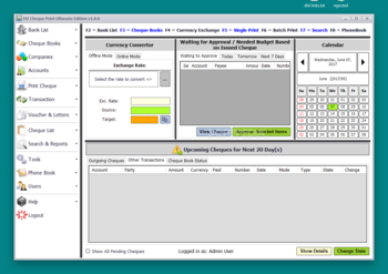 MZ Cheque Print screenshot