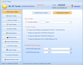 Mz XP Tweak (formerly Mz Ultimate Tweaker) screenshot 2