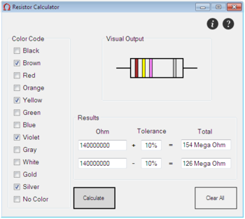 N2R Resistor Calculator screenshot