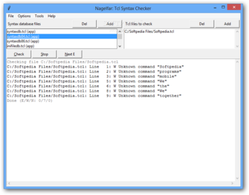 Nagelfar: Tcl Syntax Checker screenshot