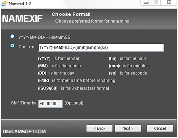 Namexif screenshot