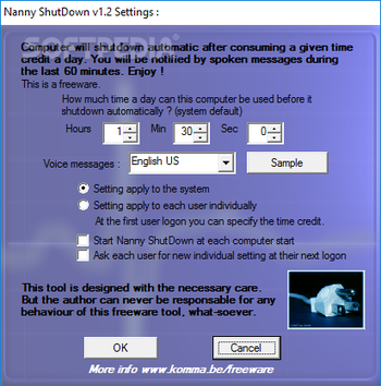 Nanny Shutdown screenshot