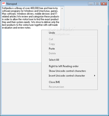 Nanopad screenshot