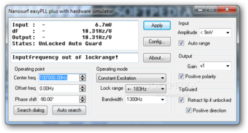 Nanosurf easyPLL plus with hardware simulation screenshot