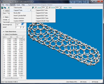 Nanotube Modeler screenshot 3