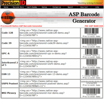 Native ASP Barcode Generator screenshot