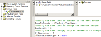 Native Crystal Reports Code 39 Barcode screenshot 2
