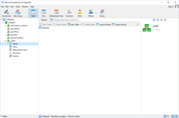 Navicat Essentials for PostgreSQL screenshot