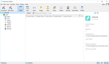 Navicat for SQLite screenshot