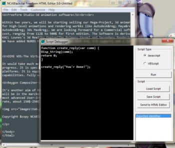 NCABlackstar Freeform HTML Editor screenshot