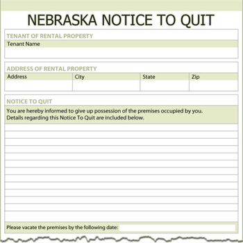 Nebraska Notice To Quit screenshot