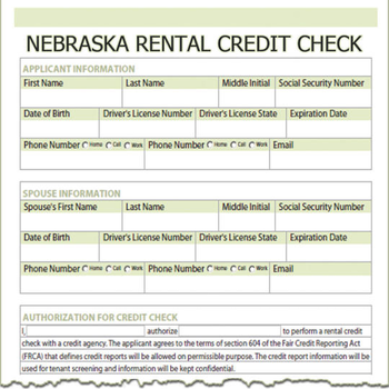 Nebraska Rental Credit Check screenshot