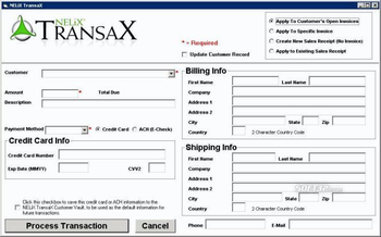 NELiX TransaX QuickBooks Credit Card Module screenshot 2