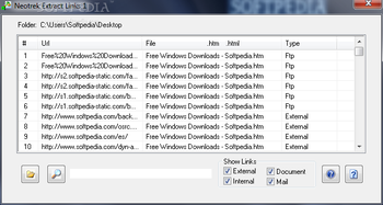 Neotrek Extract Links screenshot