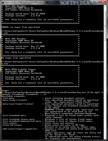 Nero AAC Codec (formerly Nero Digital Audio) screenshot