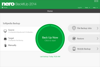 Nero BackItUp screenshot