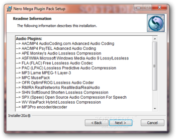 Nero Mega Plugin Pack screenshot