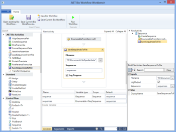 .NET Bio Workflow Workbench screenshot 4