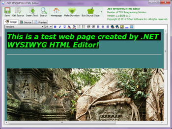 .NET WYSIWYG HTML Editor screenshot
